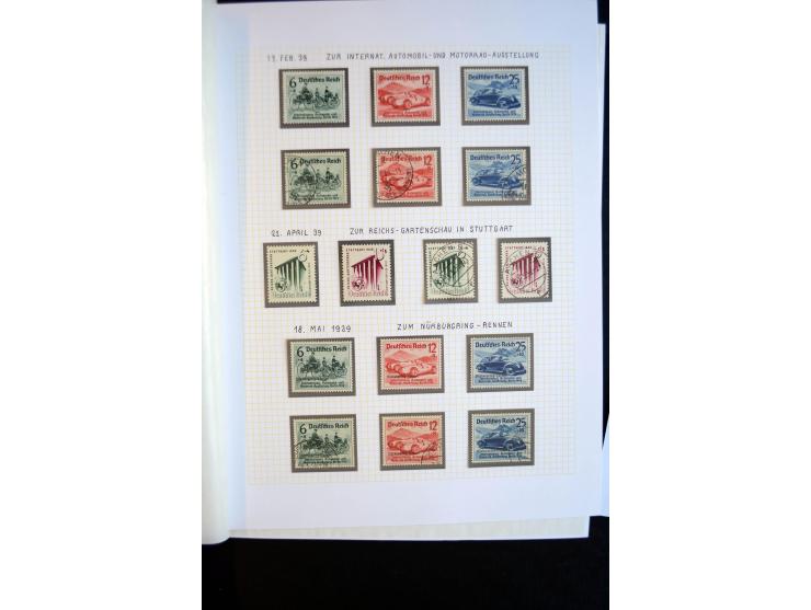 1933/45, schöne ungebraucht/postfrische und gestempelte Sammlung mit Zusammendrucken und Briefe, dabei bessere wie 508-11 ges