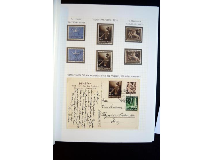 1933/45, schöne ungebraucht/postfrische und gestempelte Sammlung mit Zusammendrucken und Briefe, dabei bessere wie 508-11 ges