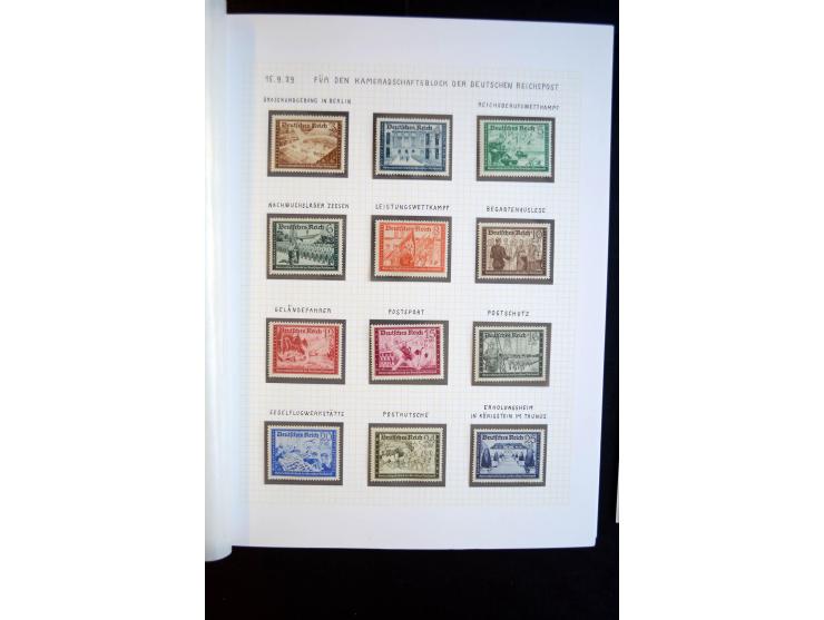 1933/45, schöne ungebraucht/postfrische und gestempelte Sammlung mit Zusammendrucken und Briefe, dabei bessere wie 508-11 ges