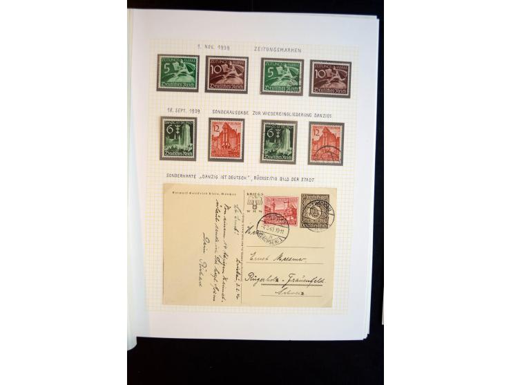 1933/45, schöne ungebraucht/postfrische und gestempelte Sammlung mit Zusammendrucken und Briefe, dabei bessere wie 508-11 ges