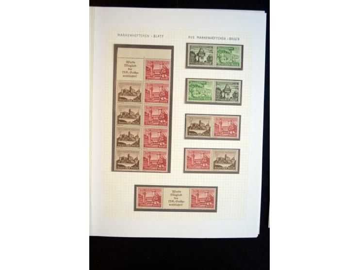 1933/45, schöne ungebraucht/postfrische und gestempelte Sammlung mit Zusammendrucken und Briefe, dabei bessere wie 508-11 ges
