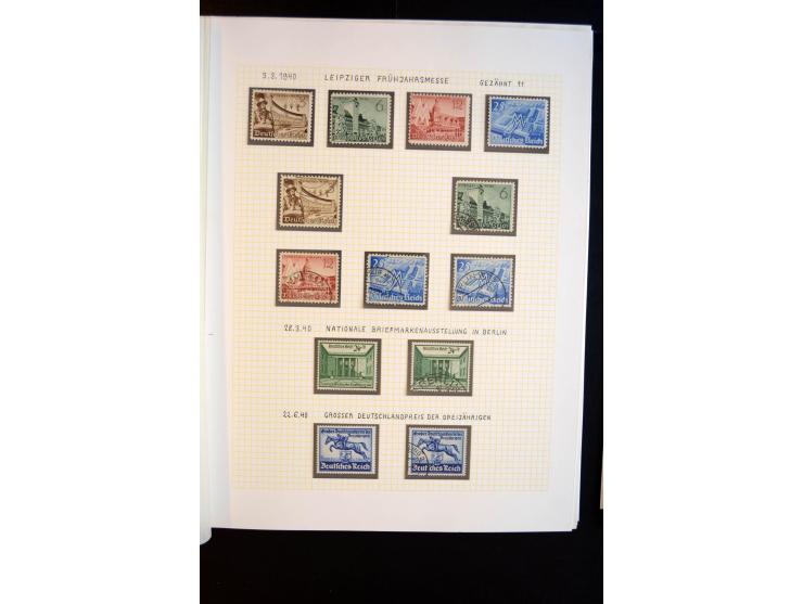 1933/45, schöne ungebraucht/postfrische und gestempelte Sammlung mit Zusammendrucken und Briefe, dabei bessere wie 508-11 ges