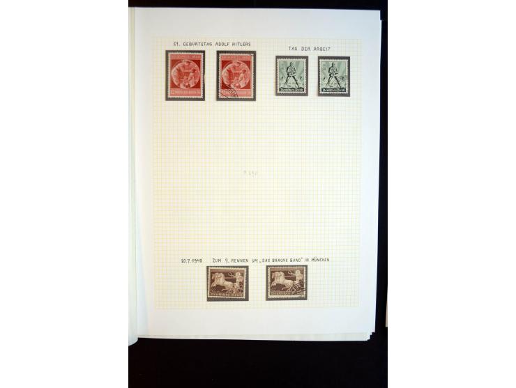 1933/45, schöne ungebraucht/postfrische und gestempelte Sammlung mit Zusammendrucken und Briefe, dabei bessere wie 508-11 ges