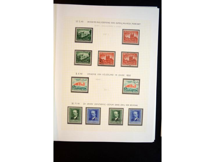 1933/45, schöne ungebraucht/postfrische und gestempelte Sammlung mit Zusammendrucken und Briefe, dabei bessere wie 508-11 ges
