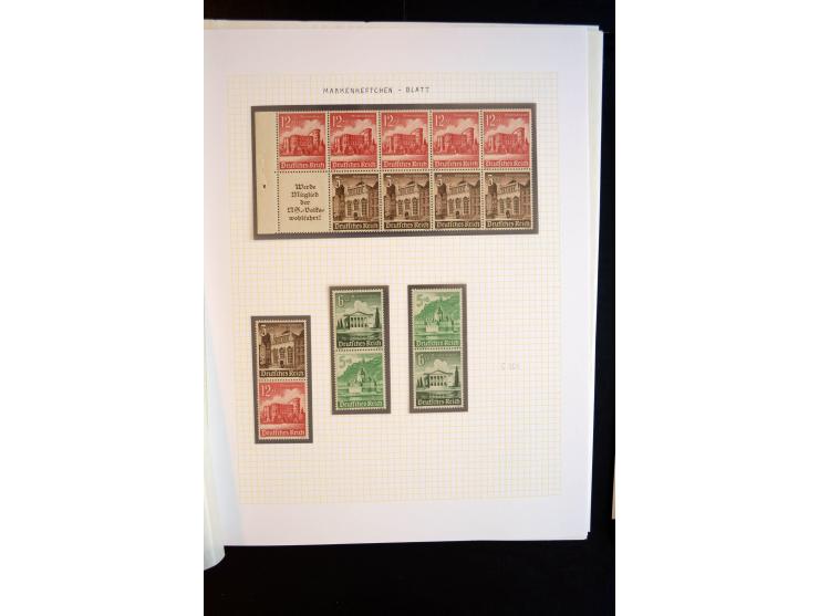 1933/45, schöne ungebraucht/postfrische und gestempelte Sammlung mit Zusammendrucken und Briefe, dabei bessere wie 508-11 ges