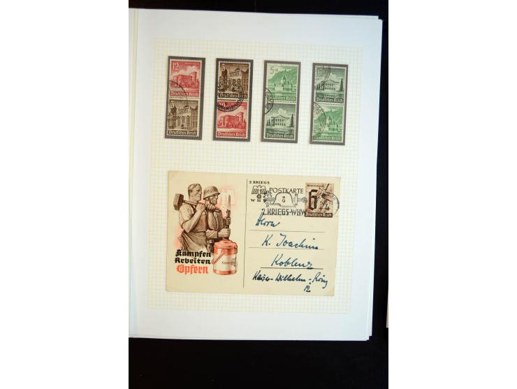 1933/45, schöne ungebraucht/postfrische und gestempelte Sammlung mit Zusammendrucken und Briefe, dabei bessere wie 508-11 ges