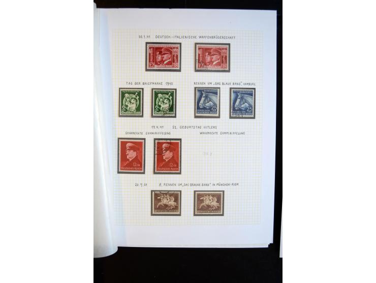1933/45, schöne ungebraucht/postfrische und gestempelte Sammlung mit Zusammendrucken und Briefe, dabei bessere wie 508-11 ges