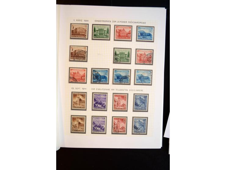 1933/45, schöne ungebraucht/postfrische und gestempelte Sammlung mit Zusammendrucken und Briefe, dabei bessere wie 508-11 ges