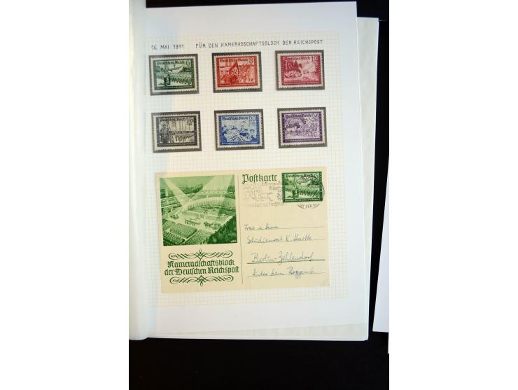 1933/45, schöne ungebraucht/postfrische und gestempelte Sammlung mit Zusammendrucken und Briefe, dabei bessere wie 508-11 ges