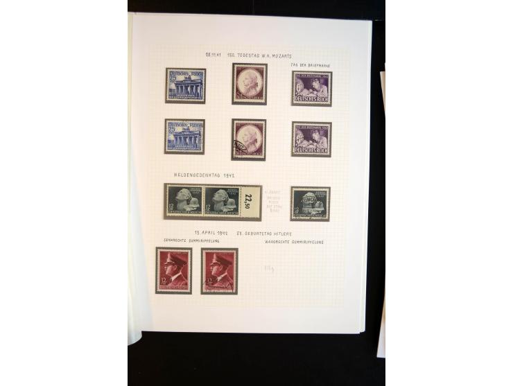1933/45, schöne ungebraucht/postfrische und gestempelte Sammlung mit Zusammendrucken und Briefe, dabei bessere wie 508-11 ges