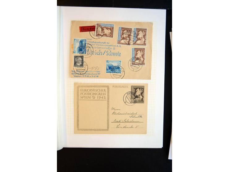 1933/45, schöne ungebraucht/postfrische und gestempelte Sammlung mit Zusammendrucken und Briefe, dabei bessere wie 508-11 ges