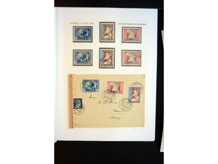 1933/45, schöne ungebraucht/postfrische und gestempelte Sammlung mit Zusammendrucken und Briefe, dabei bessere wie 508-11 ges