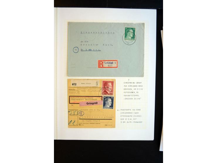 1933/45, schöne ungebraucht/postfrische und gestempelte Sammlung mit Zusammendrucken und Briefe, dabei bessere wie 508-11 ges