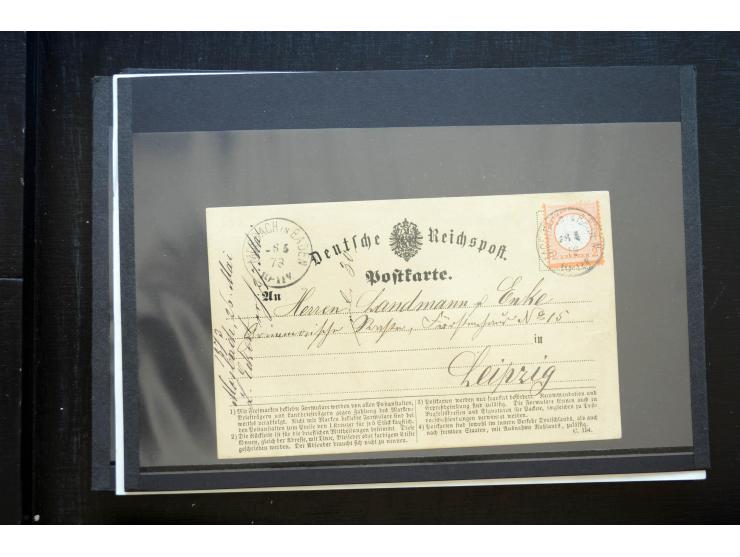 1872/74, 25 Brustschild-Briefe/Karten mit vielen besseren Frankaturen, dabei u.a. Mi.-Nr. 11, 12, 13, 30, dabei Buntfrankatur