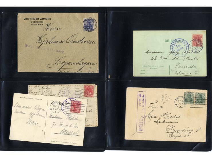 1914/22, ca. 190 Briefe, Karten und Ganzsachen mit vielen verschiedenen Zensur-Stempeln bzw. Verschlußzetteln inkl. etwas Dev