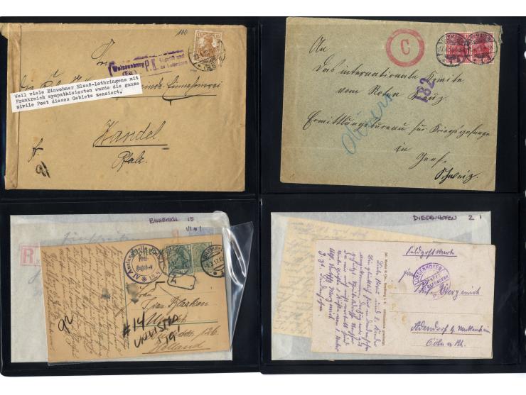 1914/22, ca. 190 Briefe, Karten und Ganzsachen mit vielen verschiedenen Zensur-Stempeln bzw. Verschlußzetteln inkl. etwas Dev