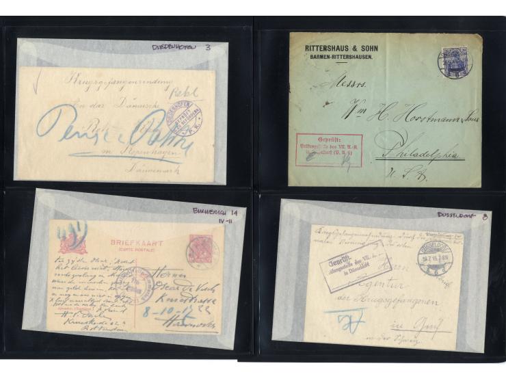 1914/22, ca. 190 Briefe, Karten und Ganzsachen mit vielen verschiedenen Zensur-Stempeln bzw. Verschlußzetteln inkl. etwas Dev