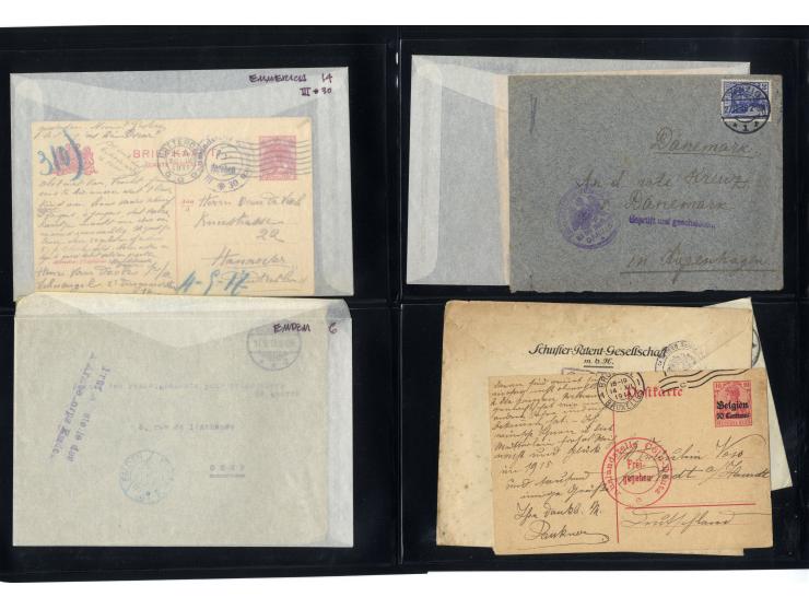 1914/22, ca. 190 Briefe, Karten und Ganzsachen mit vielen verschiedenen Zensur-Stempeln bzw. Verschlußzetteln inkl. etwas Dev