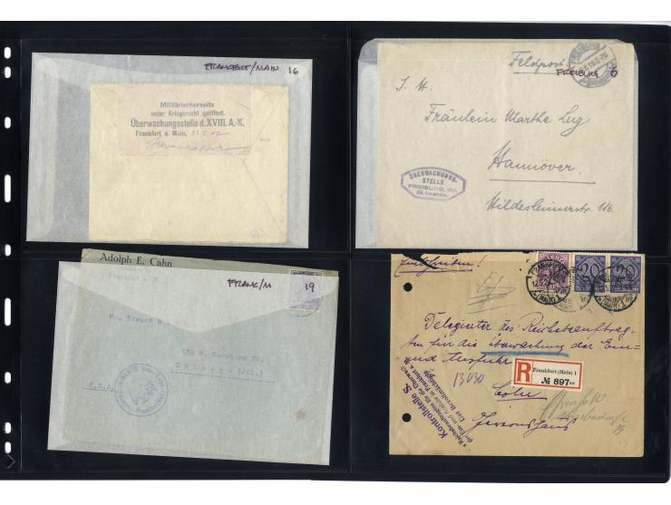 1914/22, ca. 190 Briefe, Karten und Ganzsachen mit vielen verschiedenen Zensur-Stempeln bzw. Verschlußzetteln inkl. etwas Dev