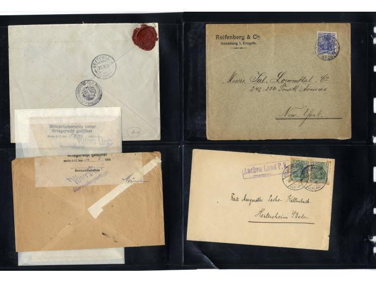 1914/22, ca. 190 Briefe, Karten und Ganzsachen mit vielen verschiedenen Zensur-Stempeln bzw. Verschlußzetteln inkl. etwas Dev