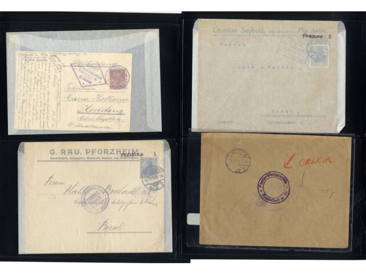 1914/22, ca. 190 Briefe, Karten und Ganzsachen mit vielen verschiedenen Zensur-Stempeln bzw. Verschlußzetteln inkl. etwas Dev
