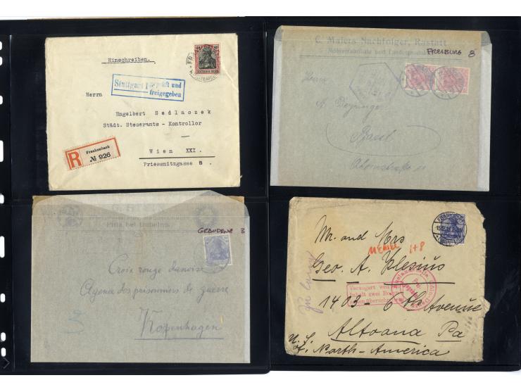 1914/22, ca. 190 Briefe, Karten und Ganzsachen mit vielen verschiedenen Zensur-Stempeln bzw. Verschlußzetteln inkl. etwas Dev