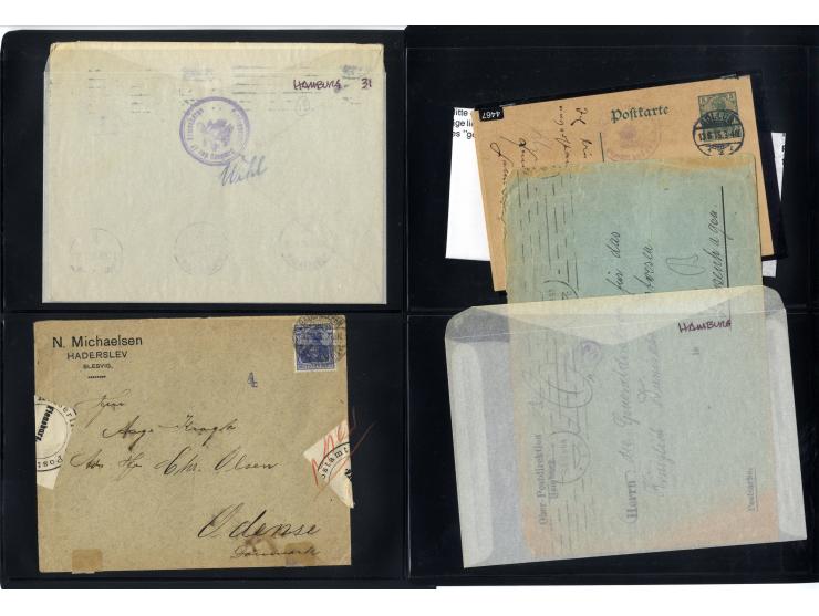 1914/22, ca. 190 Briefe, Karten und Ganzsachen mit vielen verschiedenen Zensur-Stempeln bzw. Verschlußzetteln inkl. etwas Dev