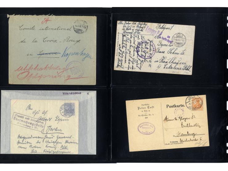 1914/22, ca. 190 Briefe, Karten und Ganzsachen mit vielen verschiedenen Zensur-Stempeln bzw. Verschlußzetteln inkl. etwas Dev