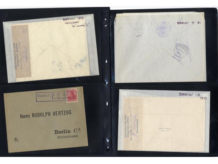 1914/22, ca. 190 Briefe, Karten und Ganzsachen mit vielen verschiedenen Zensur-Stempeln bzw. Verschlußzetteln inkl. etwas Dev