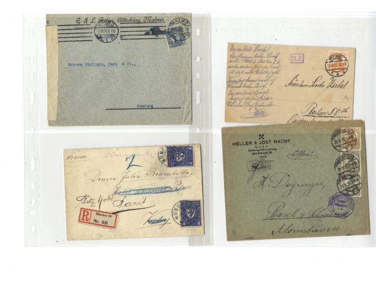 1914/22, ca. 190 Briefe, Karten und Ganzsachen mit vielen verschiedenen Zensur-Stempeln bzw. Verschlußzetteln inkl. etwas Dev