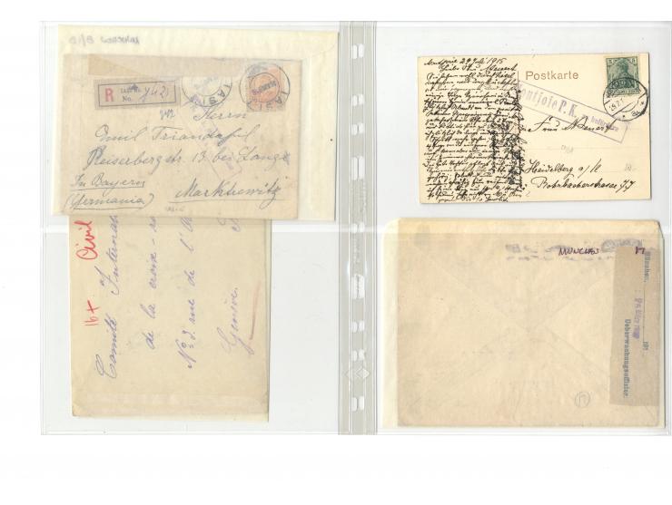1914/22, ca. 190 Briefe, Karten und Ganzsachen mit vielen verschiedenen Zensur-Stempeln bzw. Verschlußzetteln inkl. etwas Dev
