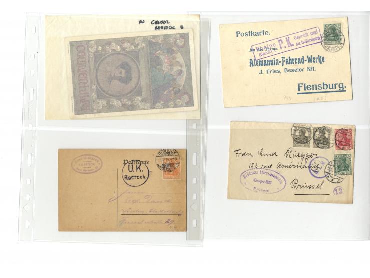 1914/22, ca. 190 Briefe, Karten und Ganzsachen mit vielen verschiedenen Zensur-Stempeln bzw. Verschlußzetteln inkl. etwas Dev