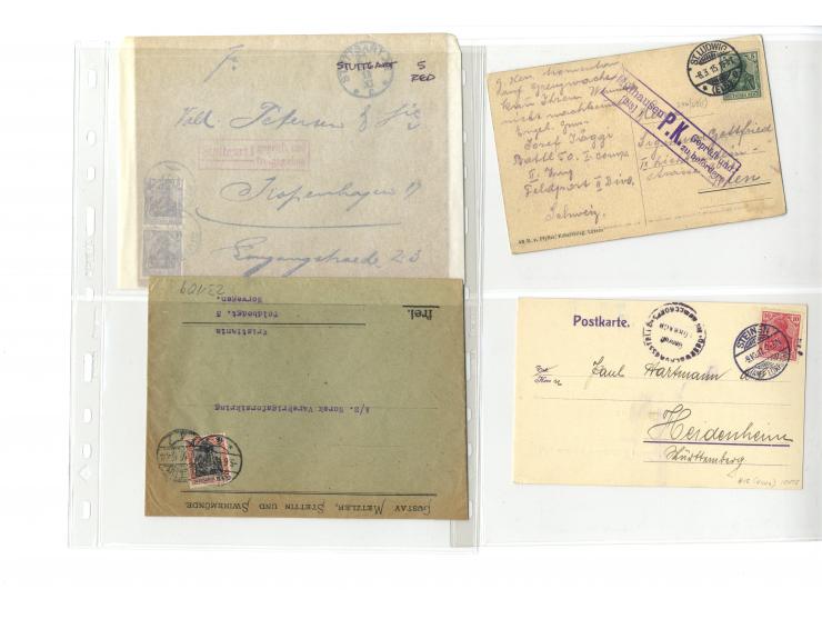 1914/22, ca. 190 Briefe, Karten und Ganzsachen mit vielen verschiedenen Zensur-Stempeln bzw. Verschlußzetteln inkl. etwas Dev