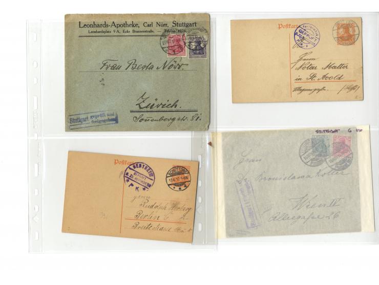 1914/22, ca. 190 Briefe, Karten und Ganzsachen mit vielen verschiedenen Zensur-Stempeln bzw. Verschlußzetteln inkl. etwas Dev