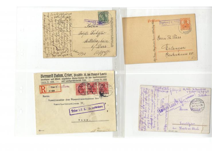 1914/22, ca. 190 Briefe, Karten und Ganzsachen mit vielen verschiedenen Zensur-Stempeln bzw. Verschlußzetteln inkl. etwas Dev