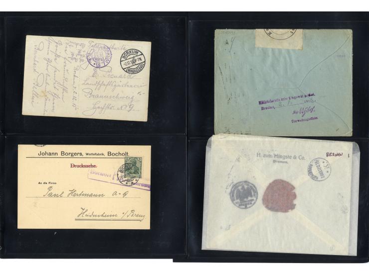 1914/22, ca. 190 Briefe, Karten und Ganzsachen mit vielen verschiedenen Zensur-Stempeln bzw. Verschlußzetteln inkl. etwas Dev