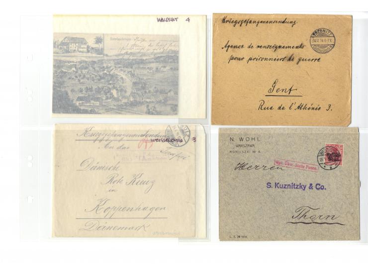 1914/22, ca. 190 Briefe, Karten und Ganzsachen mit vielen verschiedenen Zensur-Stempeln bzw. Verschlußzetteln inkl. etwas Dev