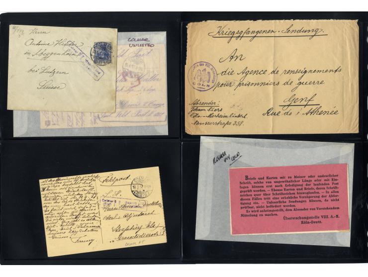 1914/22, ca. 190 Briefe, Karten und Ganzsachen mit vielen verschiedenen Zensur-Stempeln bzw. Verschlußzetteln inkl. etwas Dev