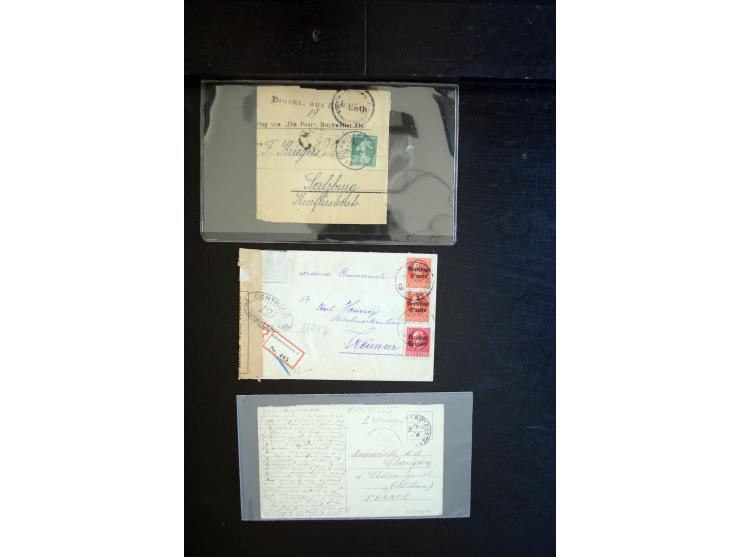 1919/23, Zensur- und Feldpost der Allierten während der Rheinland-Besetzung, interessanter Posten mit ca. 90 Briefen, Karten 
