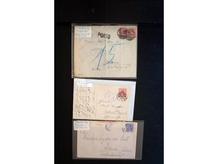 1919/23, Zensur- und Feldpost der Allierten während der Rheinland-Besetzung, interessanter Posten mit ca. 90 Briefen, Karten 
