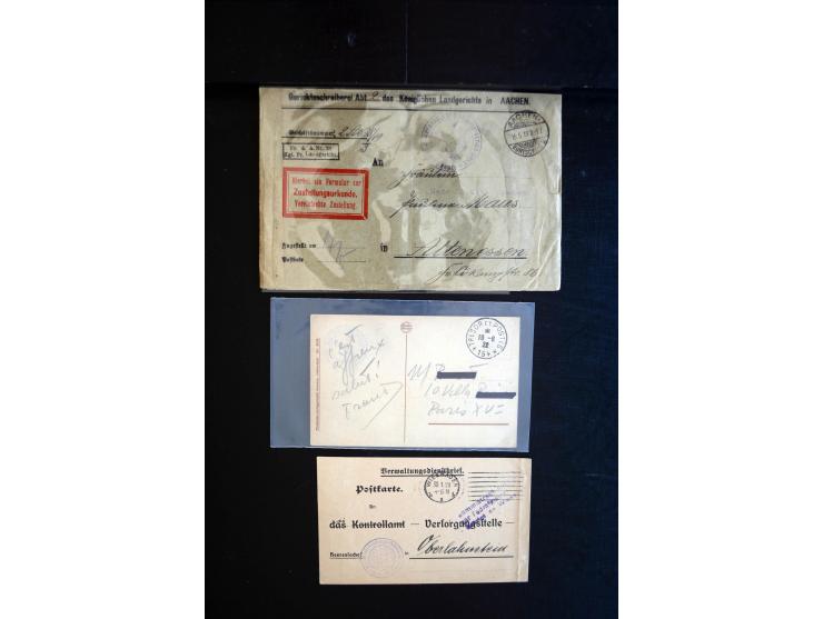 1919/23, Zensur- und Feldpost der Allierten während der Rheinland-Besetzung, interessanter Posten mit ca. 90 Briefen, Karten 