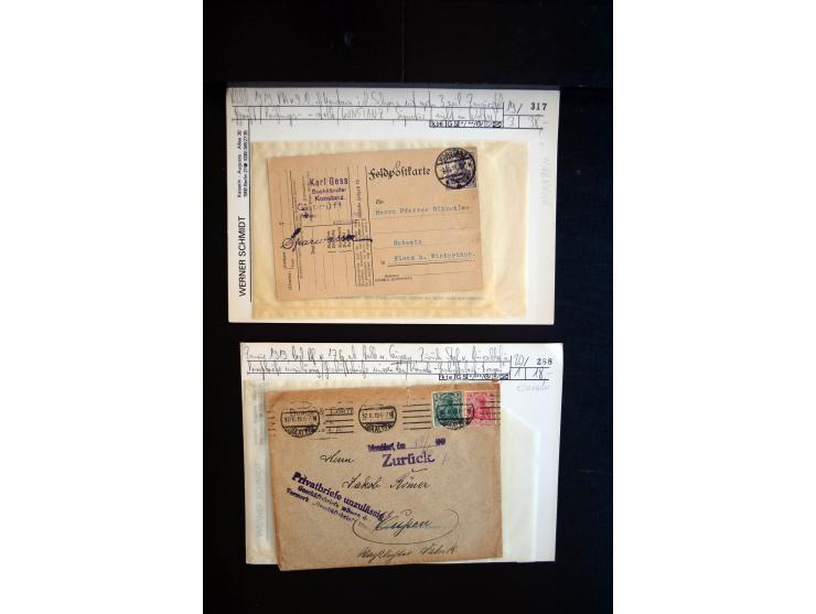 1919/23, Zensur- und Feldpost der Allierten während der Rheinland-Besetzung, interessanter Posten mit ca. 90 Briefen, Karten 