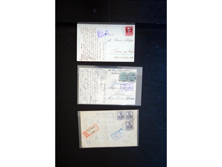 1919/23, Zensur- und Feldpost der Allierten während der Rheinland-Besetzung, interessanter Posten mit ca. 90 Briefen, Karten 