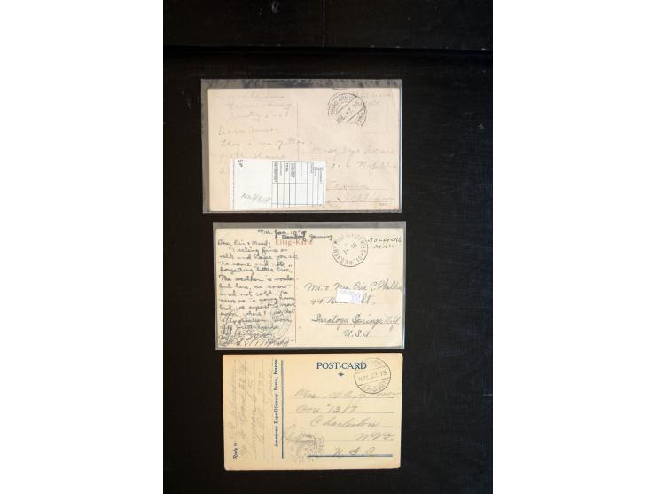 1919/21, amerikanische Feldpost in Deutschland, einige hundert Briefe und Karten mit vielen verschiedenen Feldpost-Nummern-St