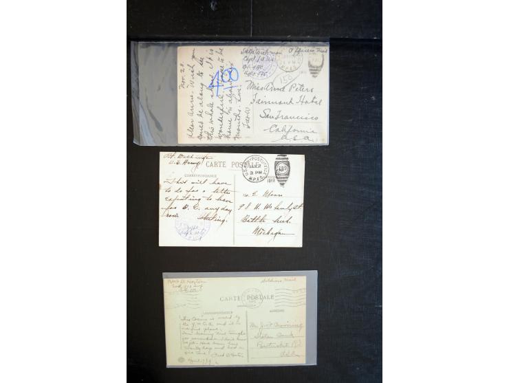 1919/21, amerikanische Feldpost in Deutschland, einige hundert Briefe und Karten mit vielen verschiedenen Feldpost-Nummern-St