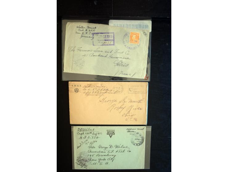 1919/21, amerikanische Feldpost in Deutschland, einige hundert Briefe und Karten mit vielen verschiedenen Feldpost-Nummern-St