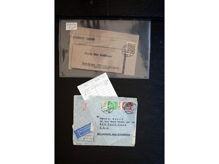 1920/45, einige hundert Briefe und Karten, Schwerpunkt III. Reich mit Propagandakarten, interessante Stempel, Auslandspost us