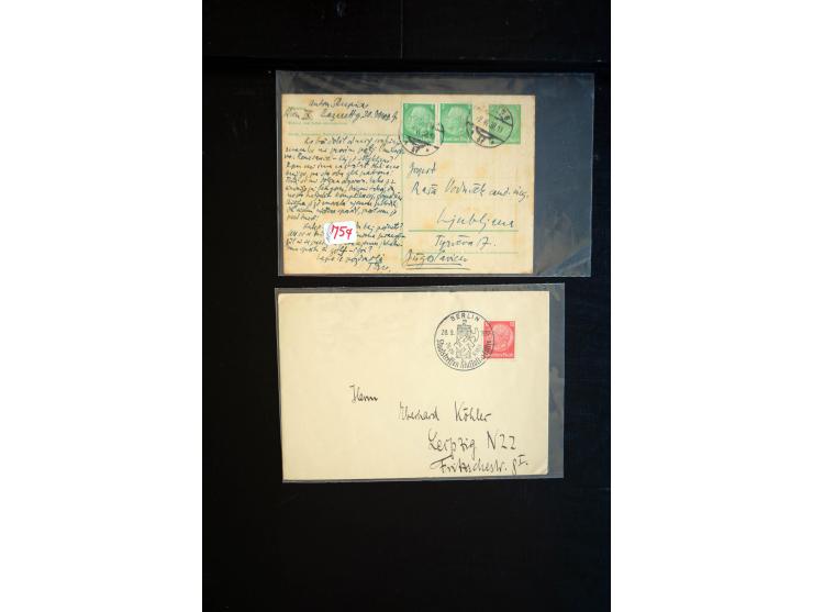 1920/45, einige hundert Briefe und Karten, Schwerpunkt III. Reich mit Propagandakarten, interessante Stempel, Auslandspost us
