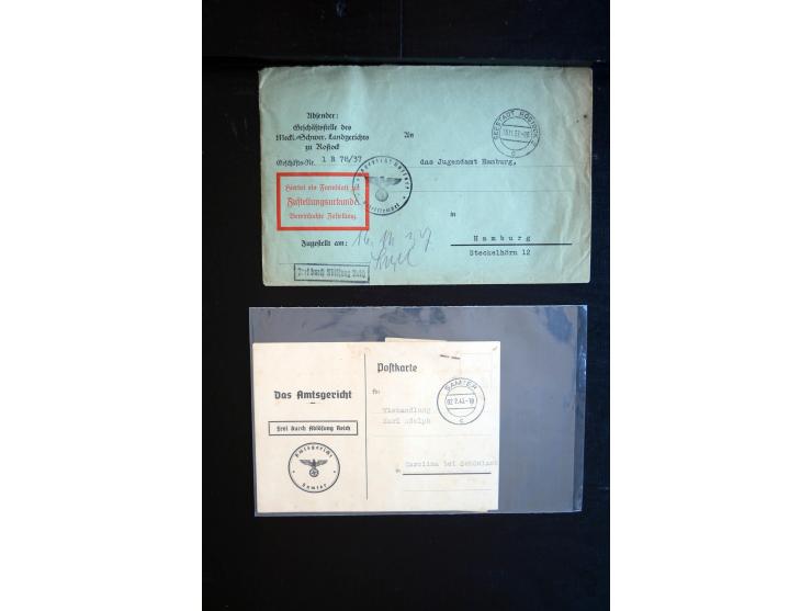 1920/45, einige hundert Briefe und Karten, Schwerpunkt III. Reich mit Propagandakarten, interessante Stempel, Auslandspost us