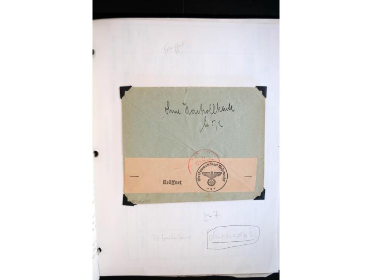 1940/45, kleine Sammlung mit ca. 170 Zensurpost-Briefen und Karten auf Albenblättern, dabei bessere Stempel, Frankaturen und 